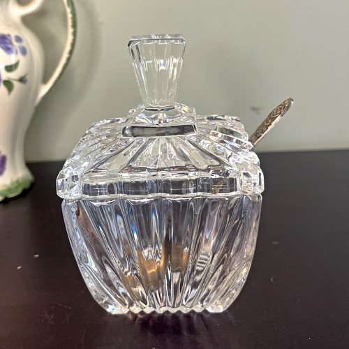 Vintage crystal covered - covered, sugar